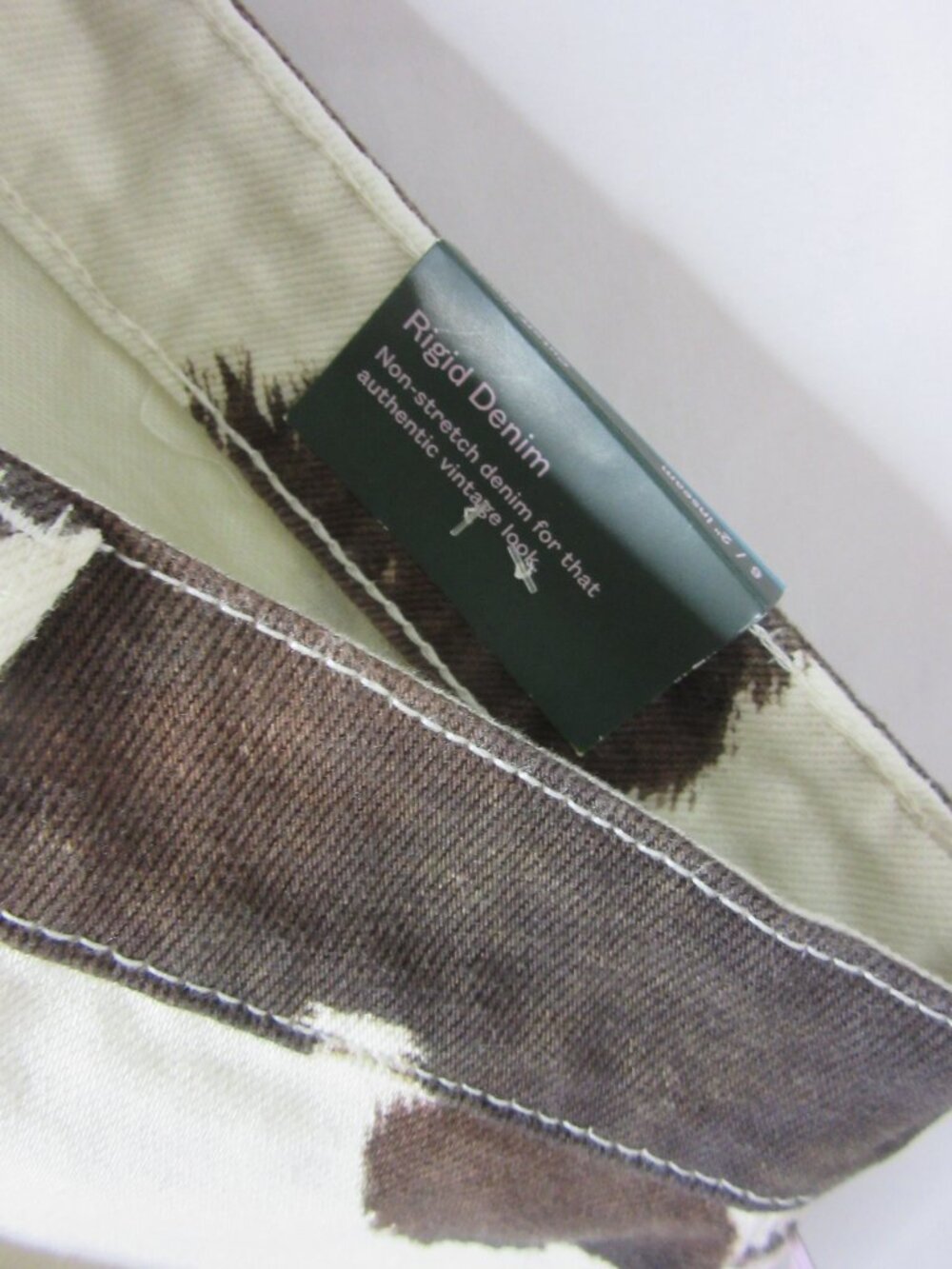 Wild Fable Denim Cow Print Cut Off Shorts Cream Brown Mid Rise Size 6 NWT - Picture 6 of 12